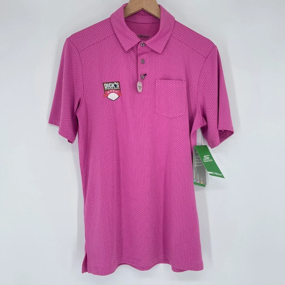 Skechers Go Golf Polo Shirt Men's‎ Small Pink Festival Fuchsia NWT Dick's Open